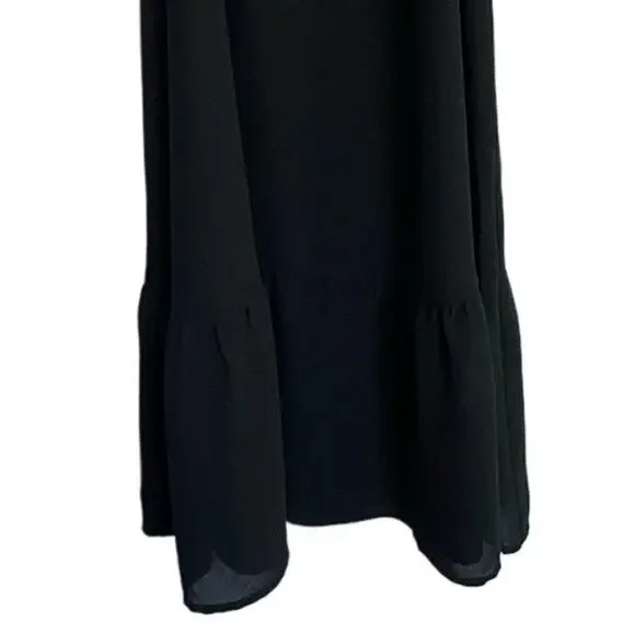 J. Jill Wearever Black Halter Shift Ruffle Dress - Midi‎ Length S - Picture 6 of 12